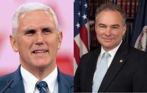 Profile pictures of Time Kaine and Mike Pence, October 2016.